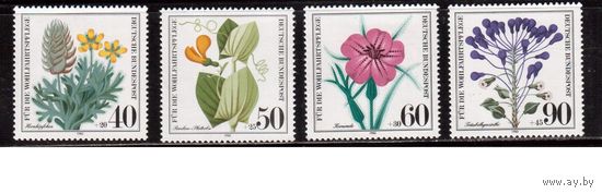 Германия(ФРГ)-1980,(Мих.1059-1062), **, Флора, Цветы