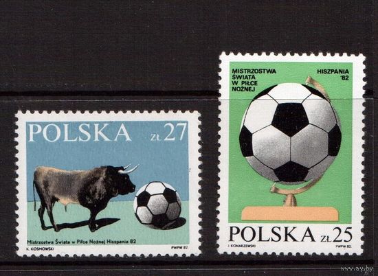 Польша-1982 (Мих.2812-2813) , ** , Спорт, ЧМ по футболу