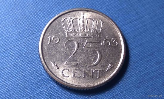 25 центов 1963. Нидерланды.