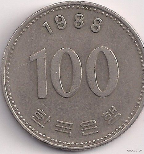 Южная Корея 100 вон 1988