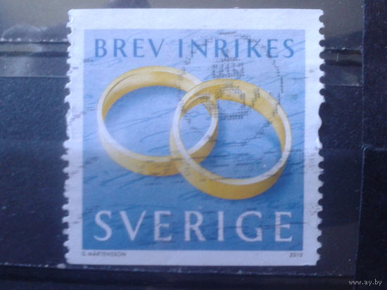 Швеция 2010 С днем свадьбы Михель-1,2 евро гаш
