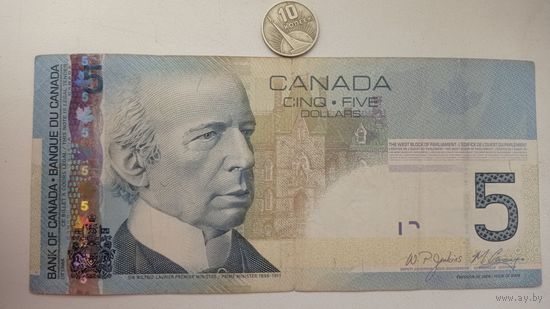Werty71 Канада 5 долларов 2006 (2009 ) банкнота