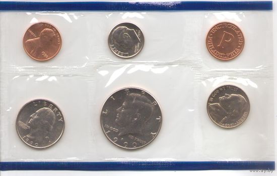 Годовой набор монет США 1990 г. двор P (1; 5; 10; 25; 50 центов + жетон) _UNC