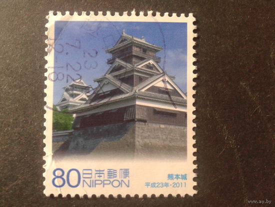 Япония 2011 крепость Кумамото, марка из блока
