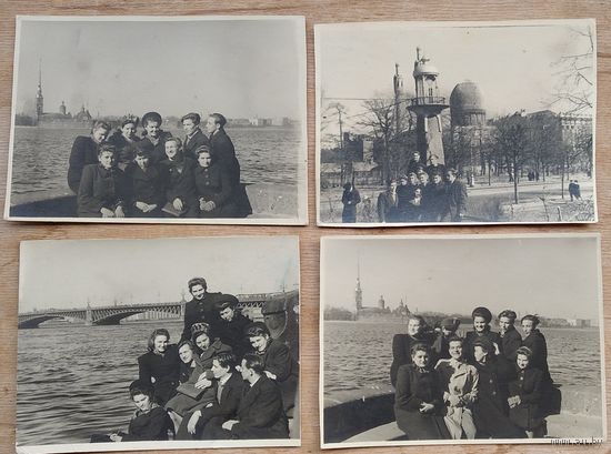 Фотосессия лениградских студентов конца 1940-х. 6 фото. 9х12 см. Цена за все.