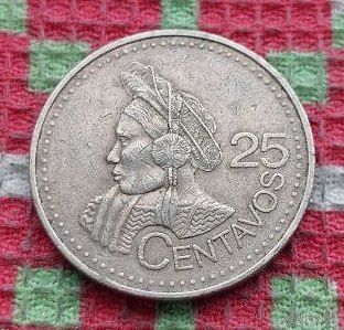Гватемала 25 центавос (центов) 2000 года. Дерево. Новогодняя ликвидация!