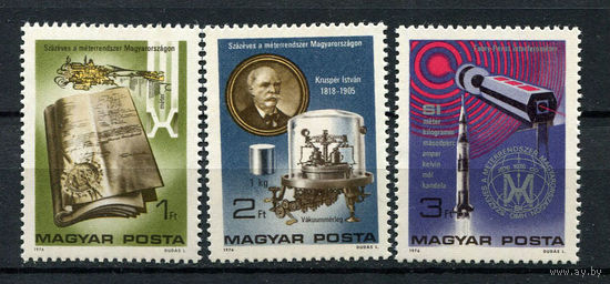 Венгрия - 1976 - Метрическая система в Венгрии - (на клее есть отпечатки пальцев) - [Mi. 3115-3117] - полная серия - 3  марки. MNH.