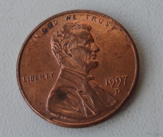 1 цент США 1997 г.в. D