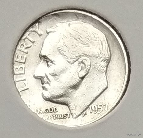 США 10 центов (1 дайм) 1957 г. D. В холдере