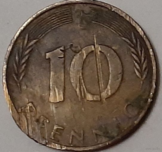 Германия 10 пфеннигов, 1971  Джи