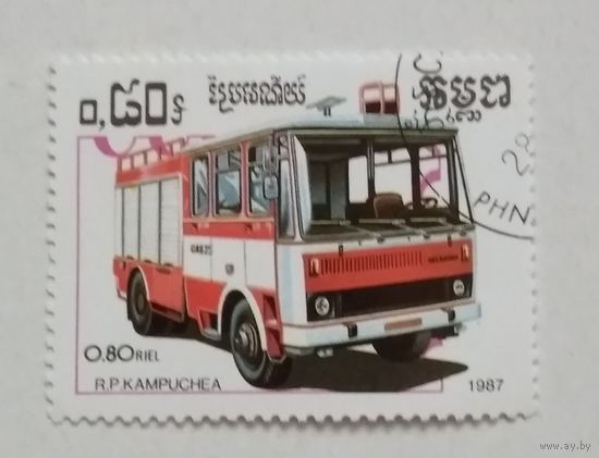Кампучия.1987. Пожарный транспорт