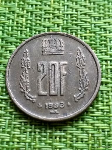 Люксембург 20 франков 1983 г