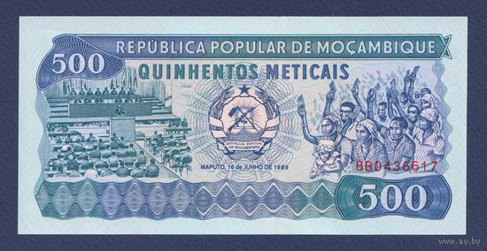 Мозамбик, 500 метикал 1989 г., P-131c, UNC