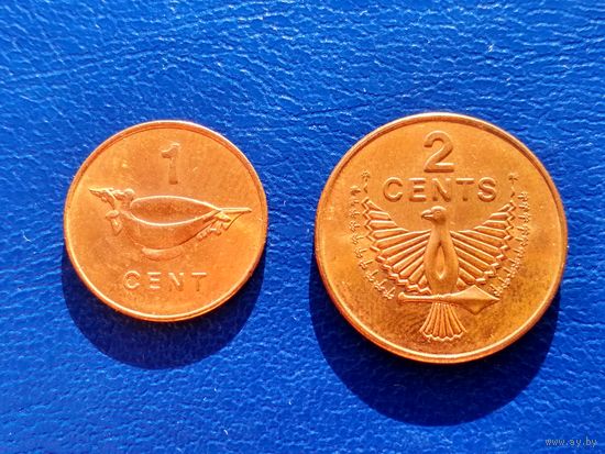 Соломоновы Острова. 1 цент 2005, 2 цента 2005 (2 монеты в лоте). Торг.