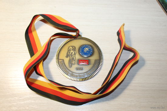Спортивная медаль, велоспорт, 1995 год, Германия, тяжёлый металл.