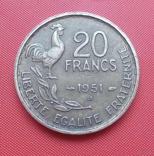 68-08 Франция, 20 франков 1951 г.  "B" - Бомон-ле-Роже