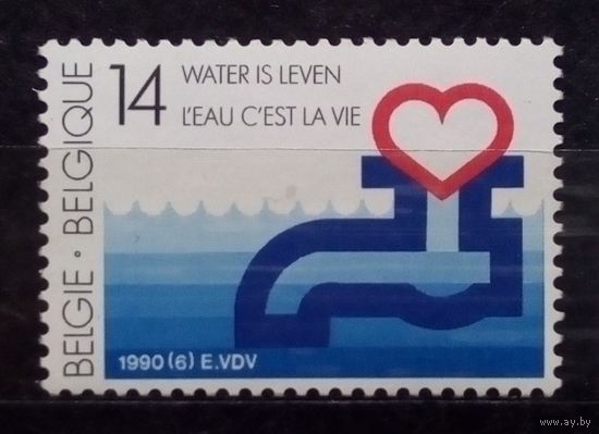 75 лет национальному водоснабжению, Бельгия, 1990 год, 1 марка