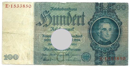 Германия, 100 марок (1924) 1935 год