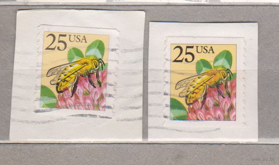 Клевер цветы насекомые пчелы Флора фауна США  лот 1069 цена за 1 марку вырезки