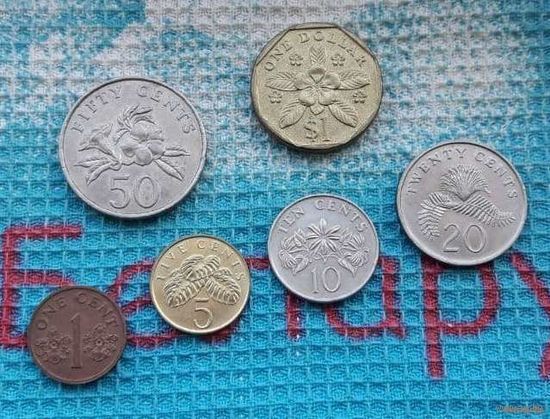 Сингапур набор монет  1, 5, 10, 20, 50 центов, 1 доллар. Герб Сингапура.