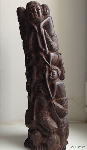 Статуэтка африканское искусство высота 37 см ширина 11 см чёрное дерево до 1960 г