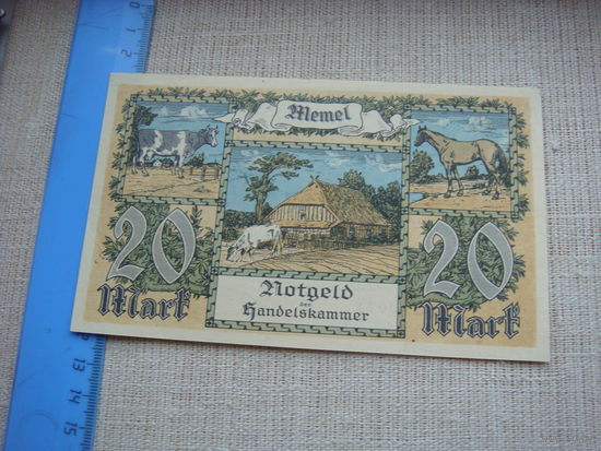 Мемель клайпеда Литва 20 марок 1922