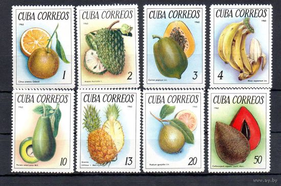 Экзотические фрукты Куба 1965 год серия из 8 марок