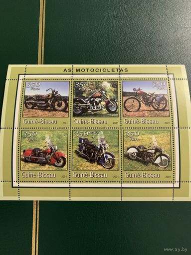 Гвинея Биссау 2001. Мотоциклы. Малый лист