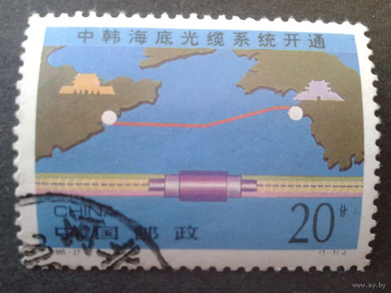 Китай 1995 совм. выпуск с Кореей Южной, карта