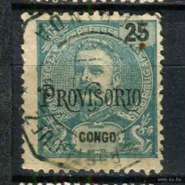 Португальское Конго - 1902 - Надпечатка PROVISORIO на 25R - [Mi.43] - 1 марка. Гашеная.  (Лот 150AV)