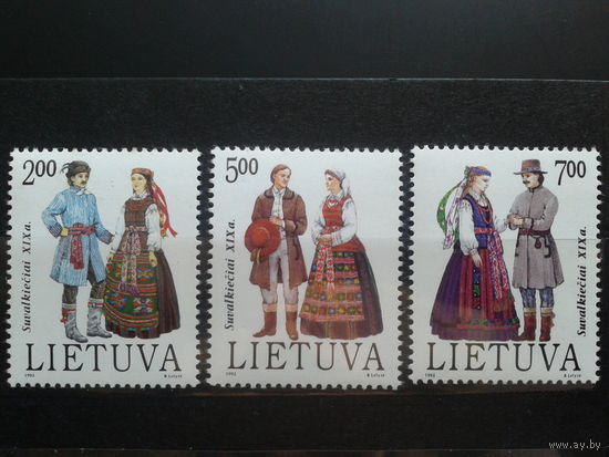 Литва 1992 Национальные костюмы** Полная серия