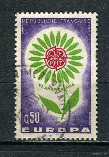 Франция - 1964 - Европа C.E.P.T.- Цветок 0,50Fr - [Mi.1491] - 1 марка. Гашеная.  (Лот 80Fk)-T25P20