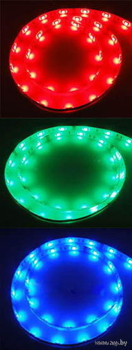 Светодиодная лента 5050 1 метр. Цвет: Красный, зелёный, синий.  В силиконе!