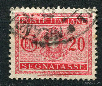 Королевство Италия - 1934 - Доплатная марка - Герб - 20c - [Mi.26p] - 1 марка. Гашеная.  (Лот 73AG)