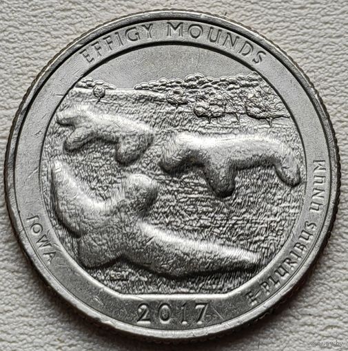 США 25 центов (квотер) 2017 Р Effigy Mounds Iowa