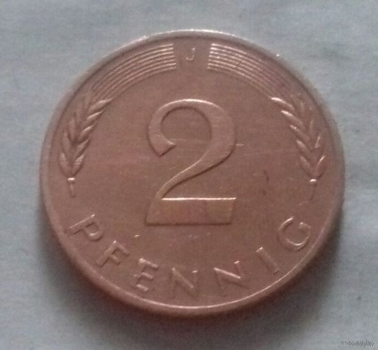 2 пфеннига, Германия 1980 J