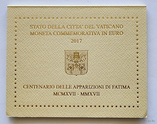 Ватикан 2 евро, 2017 100 лет Фатимским явлениям Девы Марии  буклет