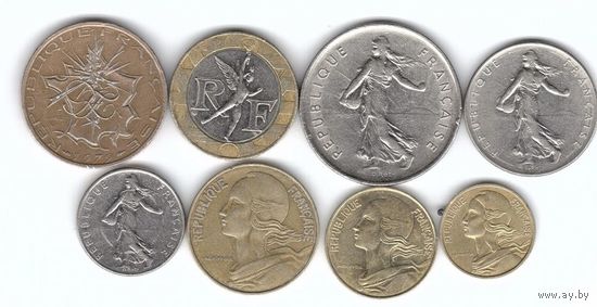 Франция набор 8 монет