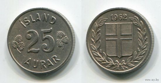 Исландия. 25 эйре (1962, XF)