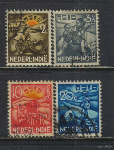 NL Колонии Нидерландская Индия 1937 Фонд помощи нуждающемуся местному населению #244-5,247-8
