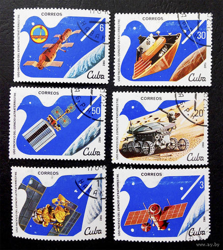 Куба 1982 г. Космос, полная серия из 6 марок #0163-K1P15