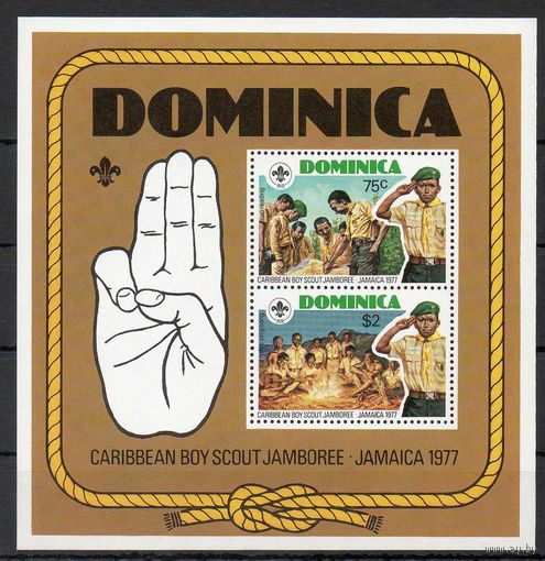 Скауты Доминика 1977 год 1 чистый блок