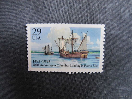 Марка США. 500-я годовщина высадки Колумба в Пуэрто-Рико (Mi:US 2425)