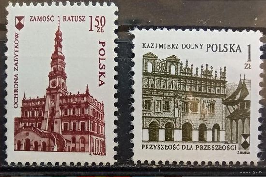 1975 Польша Mi PL 2413-4 - стандарт Памятники архитектуры - 2 марки MNH **\\ПЛ