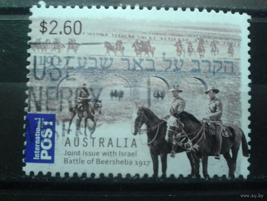 Австралия 2013 Битва при Беершеба в 1917 г.,совм выпуск с Израилем Михель-5,2 евро гаш