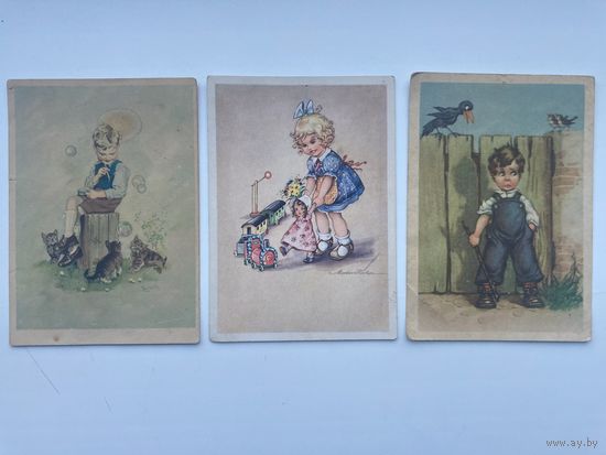 Три открытки CAWER BILDKARTE Германия (начало прошлого века 0дним лотом)чистые