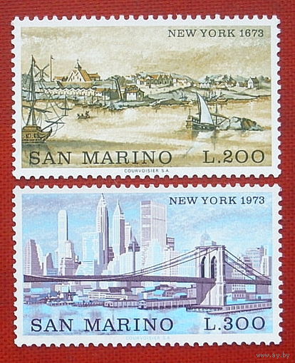 Сан-Марино. Города мира. Нью-Йорк. ( 2 марки ) 1973 года. 5-5.