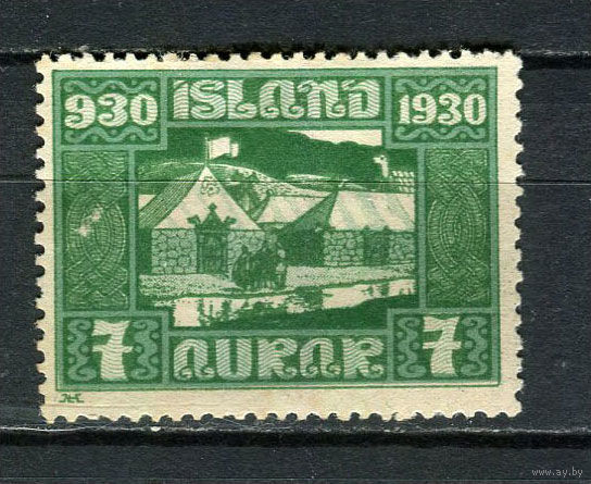 Исландия - 1930 - Архитектура 7А - (есть тонкое место) - [Mi.127] - 1 марка. Чистая без клея.  (Лот 15Dg)