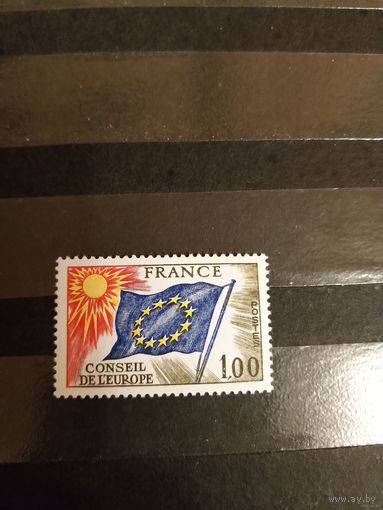 1976 Франция служебная для Совета Европы флаг чистая клей выпускалась одиночкой (2-16)