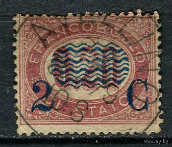 Королевство Италия - 1878 - Надпечатка новых номиналов 2c на 0,2L - [Mi.31] - 1 марка. Гашеная.  (Лот 67AD)